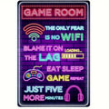 Retro Gaming Metal Sign | Vintage Gamer Wall Decor for Bedroom & Man Cave