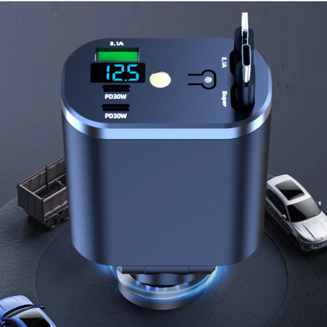 NovaCharge 120W - Dual Retractable Fast Car Charger