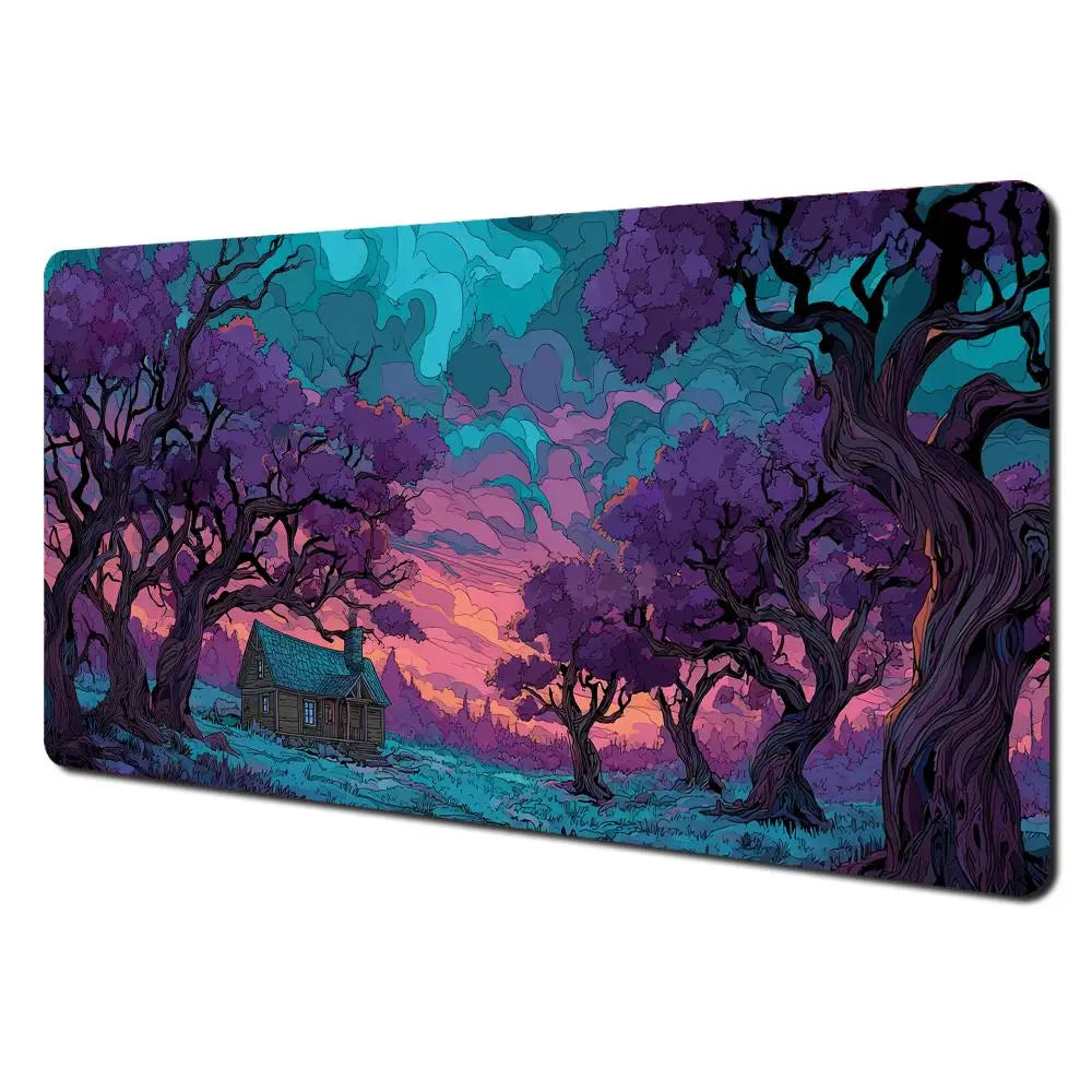 Mysterious Purple Forest Large Gaming Mouse Pad & Desk MAT