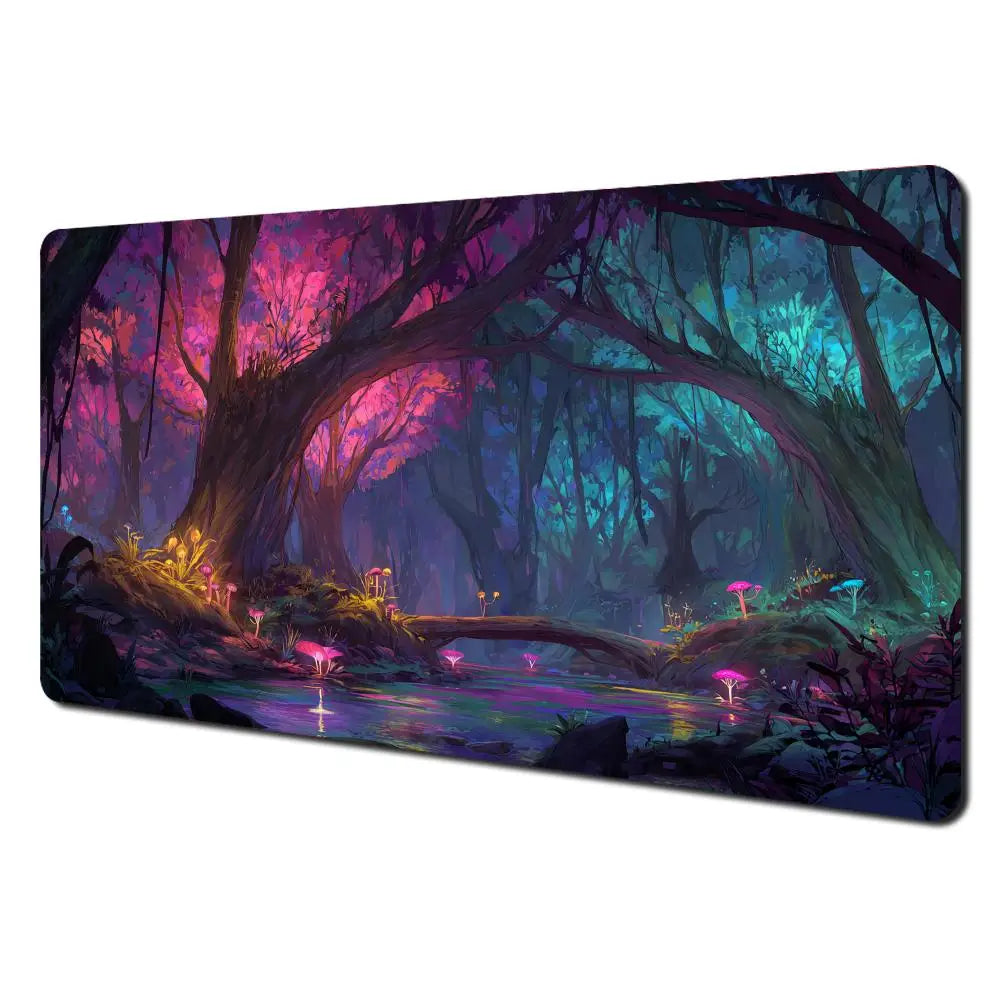 Mysterious Purple Forest Large Gaming Mouse Pad & Desk MAT