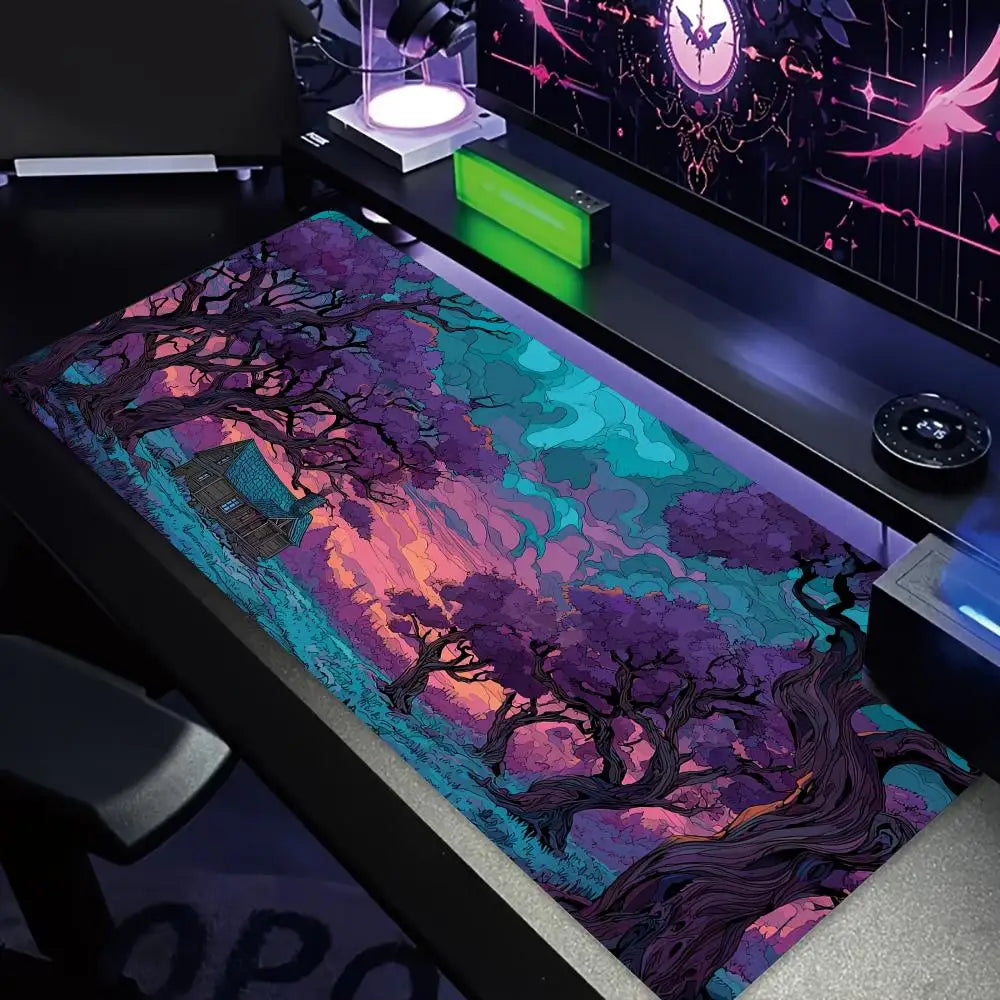 Mysterious Purple Forest Large Gaming Mouse Pad & Desk MAT