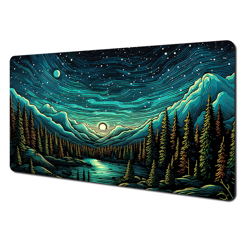 Mysterious Purple Forest Large Gaming Mouse Pad & Desk MAT
