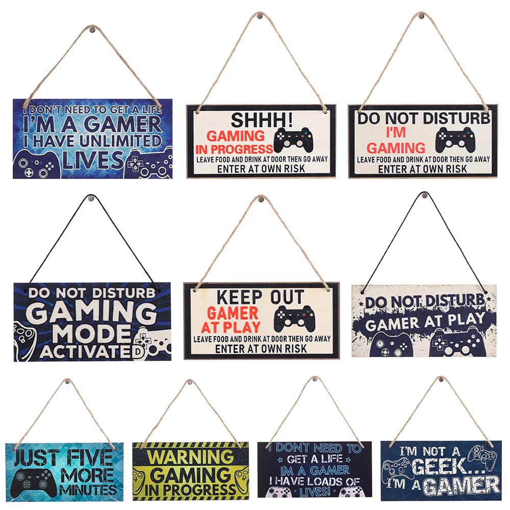 Premium Wooden Gaming Room Sign
