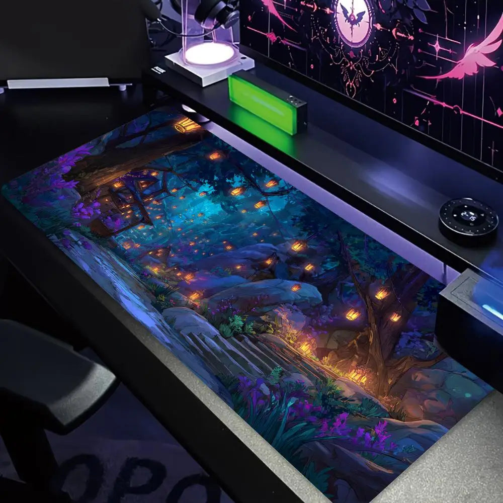 Mysterious Purple Forest Large Gaming Mouse Pad & Desk MAT