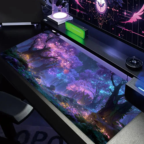 Mysterious Purple Forest Large Gaming Mouse Pad & Desk MAT